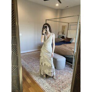 Tadashi 100% Silk Evening Gown Size 8 Formal Designer Dress